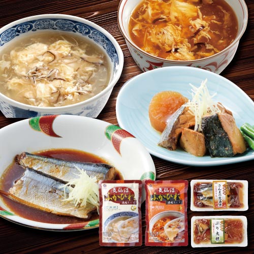 ふかひれスープと煮魚セット